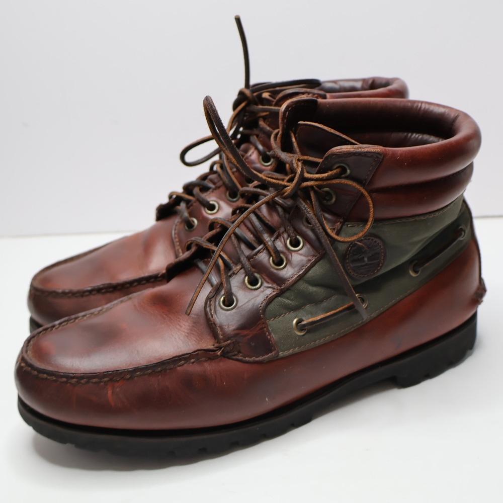 VTG 90s Timberland‎ Mens G0retex 7-Eye Chukka Boots 59093 Brown Leather 10.5 M